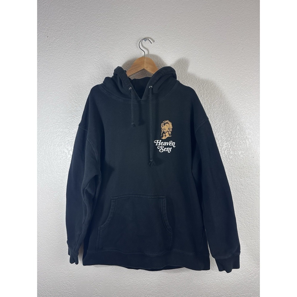 Heaven Sent "Si Dios Quiere" Graphic Hoodie Black XL Streetwear Pullover